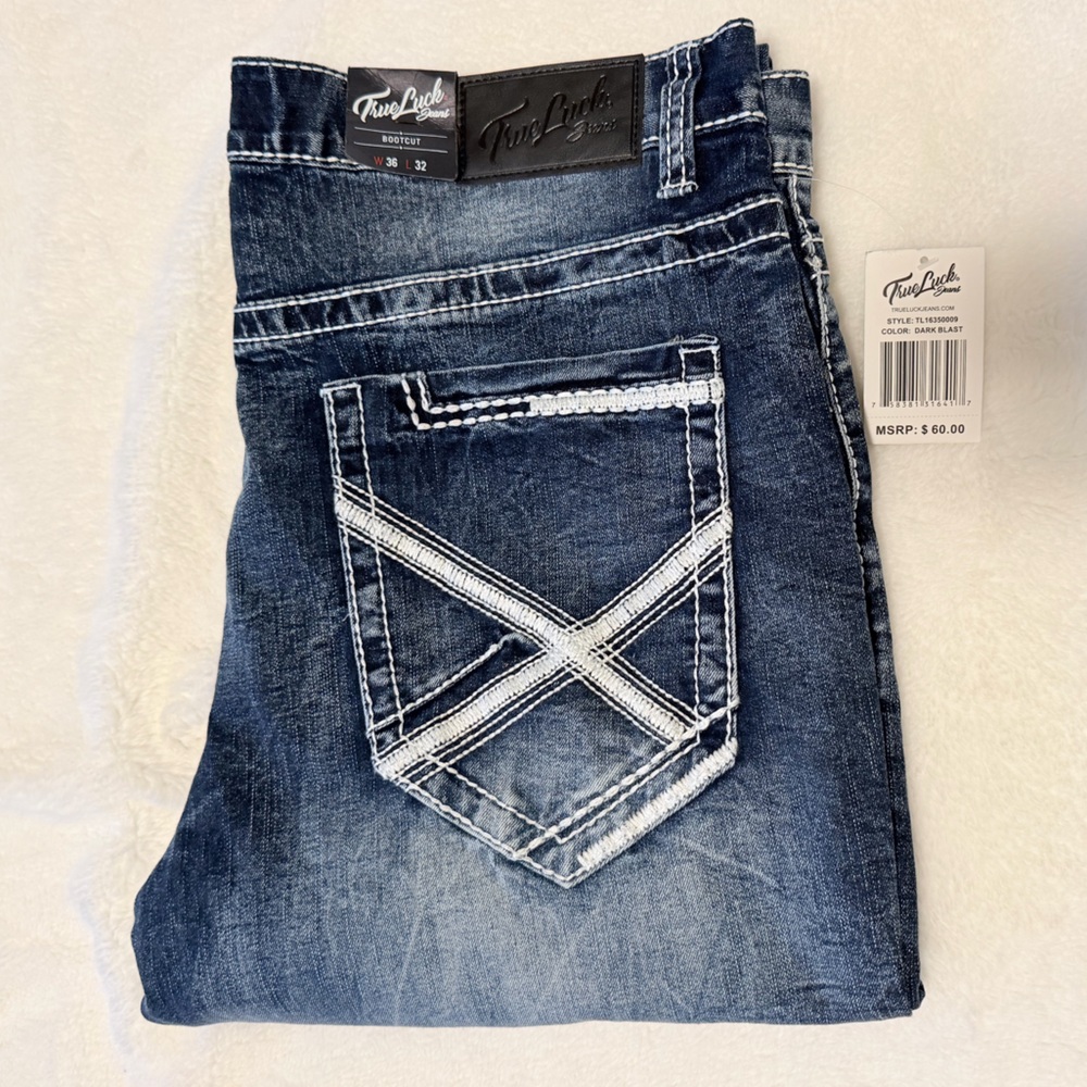True Luck Jeans - Men's Dark Wash Bootcut Jeans